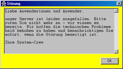 Nachrichtenfenster des Callers