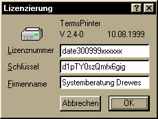 Lizenzierungsdialog 32bit