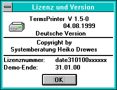 Versionsdialog 16bit